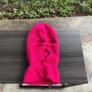Hot pink ski mask